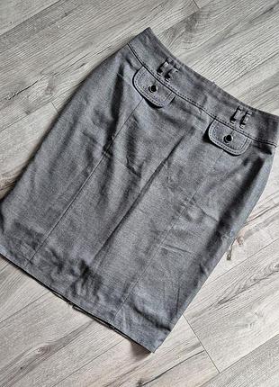 Міді спідниця жіноча базова сіра