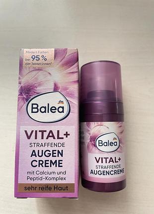 Крем для обличчя balea vital+ staffende augen creme антивіковий для шкіри навколо очей, 55+