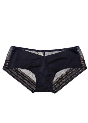 Трусики victoria's secret raw cut lurex stripe-pcbblack 26565333/235555