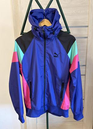 Вітрівка чоловіча puma різнокольорова з капюшоном