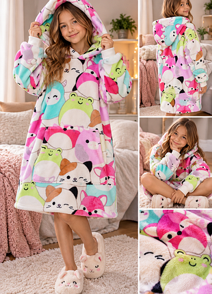 Дитяче плюшеве худі піжама m&s squishmallows з капюшоном, 11–12 років