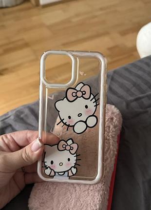 Чохол hello kitty для iphone 12 pro прозорий