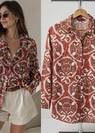 Хлопковая батальная женская рубашка от primark