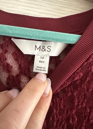 Мереживна сукня в підлогу винного кольору m&s 2
