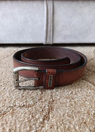 Пояс, ремень кожаный коричневый carhartt