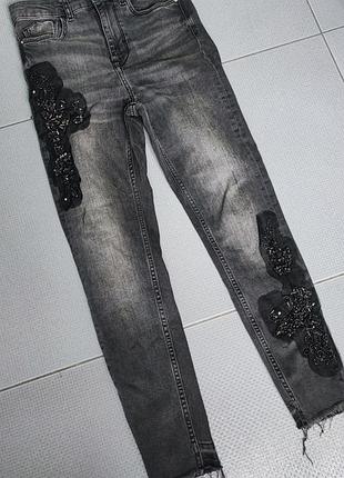 Джинси жіночі zara скінні чорні 34 розмір