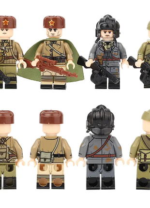 Набор минифигурок солдаты второй мировой войны с оружием для лего lego 4 шт