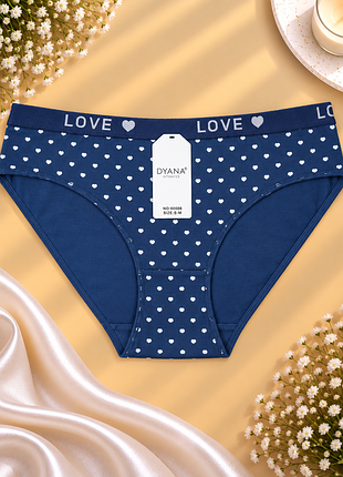 Женские хлопковые трусики love с сердечками s/m l/xl