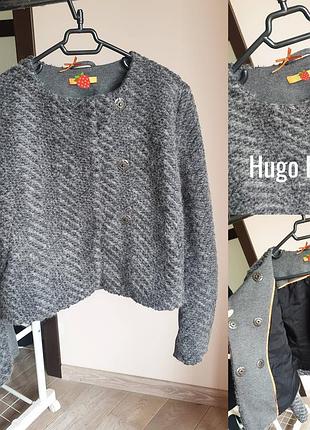 Жакет-бомьер з вовни і мохеру hugo boss сірий