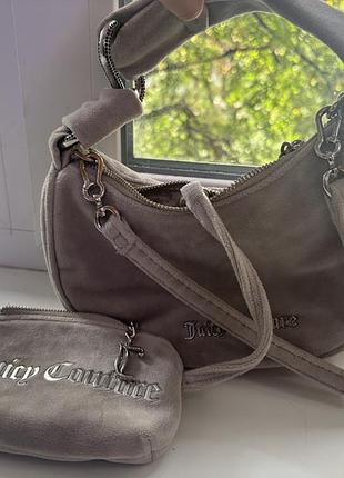 Сумка для жінок juicy couture велюрова сіра