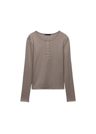 Топ жіночий zara в рубчик, бежевий