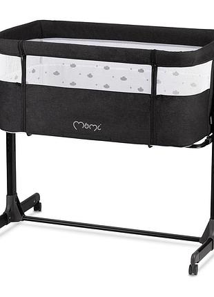 Ліжечко дитяче прямокутне momi revo dark gray