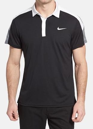 Мужская черная футболка поло nike team court dri-fit polo t-shirt era nb ck black off white original xl-xxl(2xl) under armour
