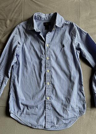 Сорочка для хлопчика ralph lauren у смужку, блакитна на 12 років