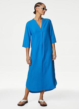 Вільна сукня зі сумішевого льону m&s
