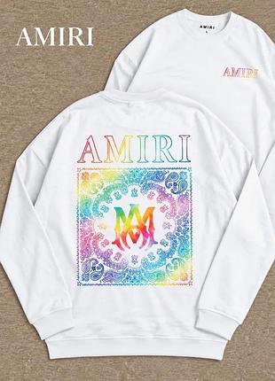 Унісекс чорний світшот amiri / білий світшот амірі