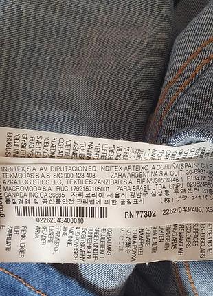 Джинсовое платье-рубашка zara  р. xs 4