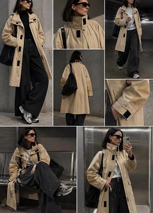 Парка жіноча mango oversized бежева, розмір m, 100% бавовна