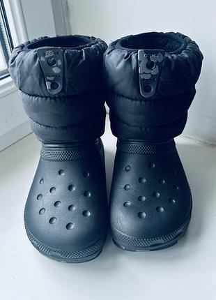 Чоботи crocs зимові чорні j1