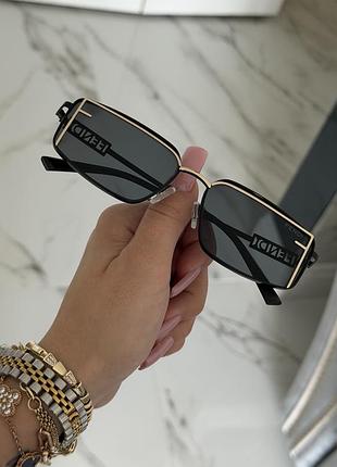 Чорні сонцезахисні окуляри люкс бренд fendi
