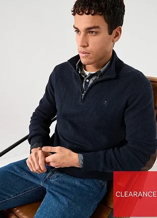Светр чоловічий hackett вовняний 1/3 zip