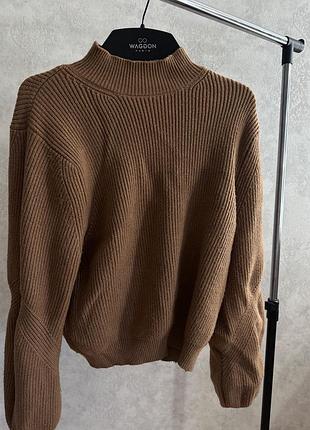 Светр жіночий zara коричневий в рубчик