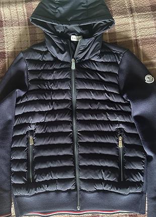Кардиган чоловічий moncler з капюшоном, синій