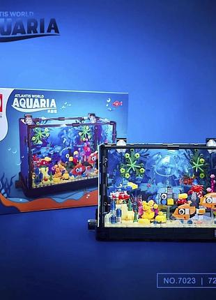 Конструктор акваріум atlantis world aquaria підсвічування рухомі елементи 725 деталей різнокольоровий