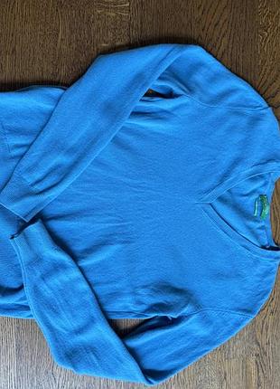 Блакитний джемпер united colors of benetton з вовни мериноса (merino wool)