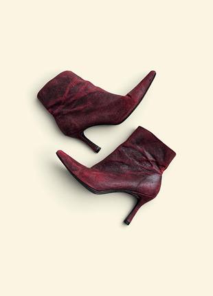 Черевички schuh кольору бордо з ефектом "розмитої" потертості, розмір 39!