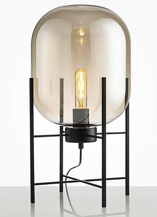 Настольный светильник лампа glass oval smoky grey