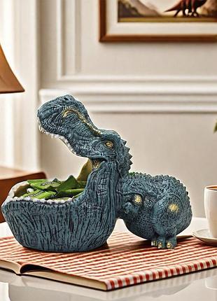 Ключниця миска цукерниця органайзер дракон для ключів дрібниць настільна синій
