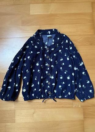 Блузка для дівчинки old navy синя з квітковим принтом 3 роки