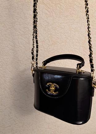 Сумка жіноча chanel чорна бочонок