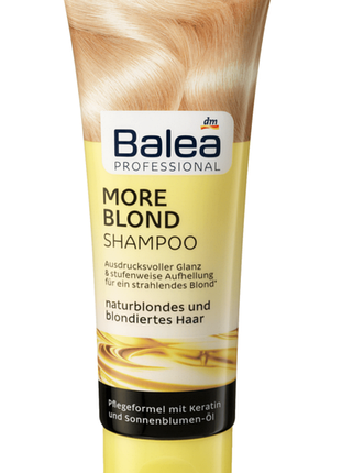 Шампунь для натурально білого і світлофарбованого волосся more blond balea professional 250мл.