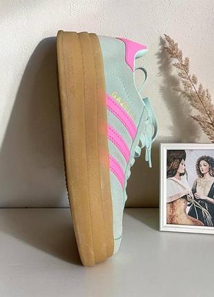 Кросівки жіночі adidas м'ятні, рожеві, розмір 36, на платформі