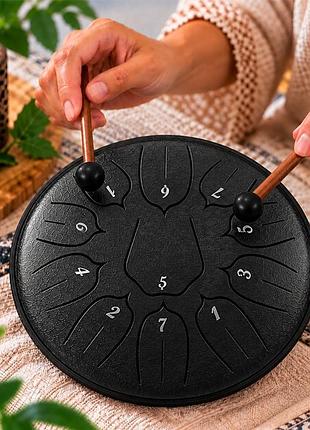 Глюкофон "happy drum" 11 нот колір чорний обсидіан