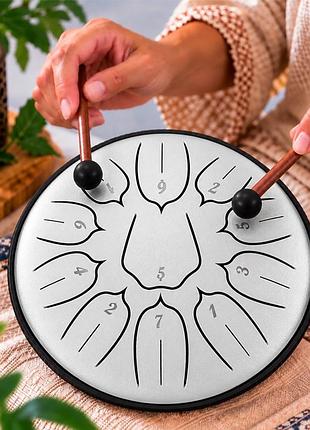 Глюкофон "happy drum" 11 нот колір титаново-білий
