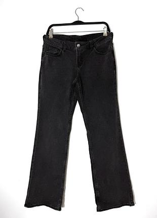 Чорні вибілені джинси кльош bootcut h&m