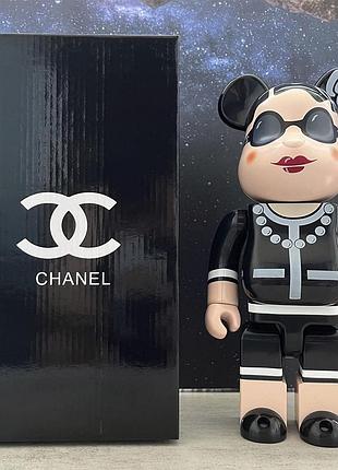 Фігурка статуетка ведмідь беарбрік bearbrick chanel колекційна 28 см чорний