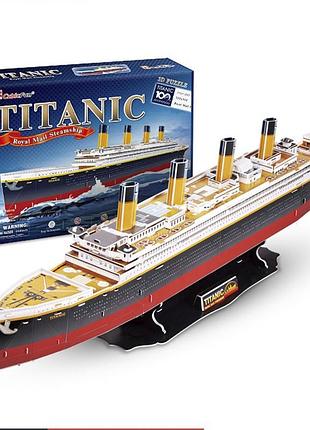 Конструктор лайнер корабль титаник titanic 3d cubic fun лайнер 113 деталей разноцветный