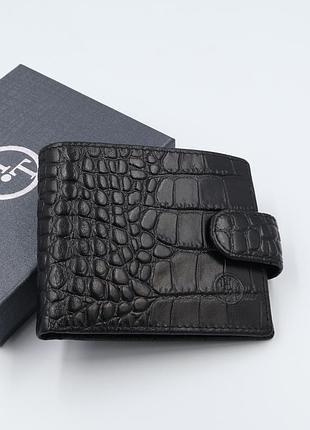 Кошелек мужской кожаный h.t 208-q0611 croco black