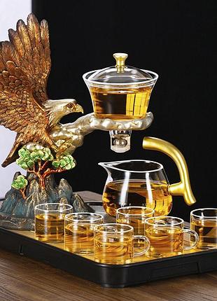 Сервіз лінивий чай чайний сервіз орел у горах з магнітним клапаном 6 чашок чабань різнокольоровий