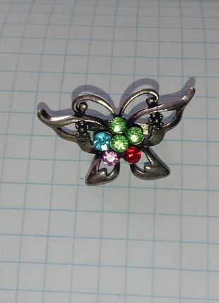 Брошь женская бабочка 🦋 серебристая