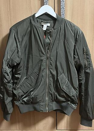 Куртка-бомбер h&m кольору хакі