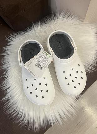 Crocs утеплені білі, розмір j3 / 34-35, нові з етикетками