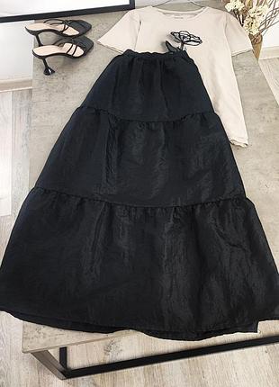 Чорна спідниця міді topshop