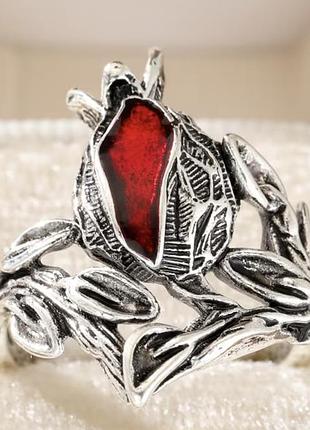 Кольцо каблучка перстень з гранатом pomegranate 2