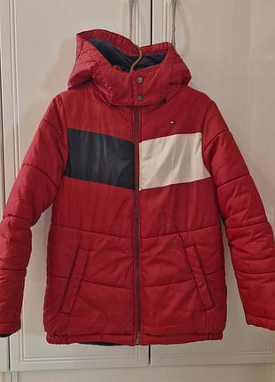Куртка для підлітків tommy hilfiger червона з флісовою підкладкою. бренд🔥 оригінал 👍