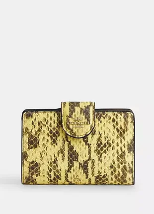 Coach medium corner zip wallet original. кошелек натуральная змеиная кожа